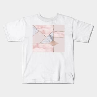 Geometric mix up - rose gold Kids T-Shirt